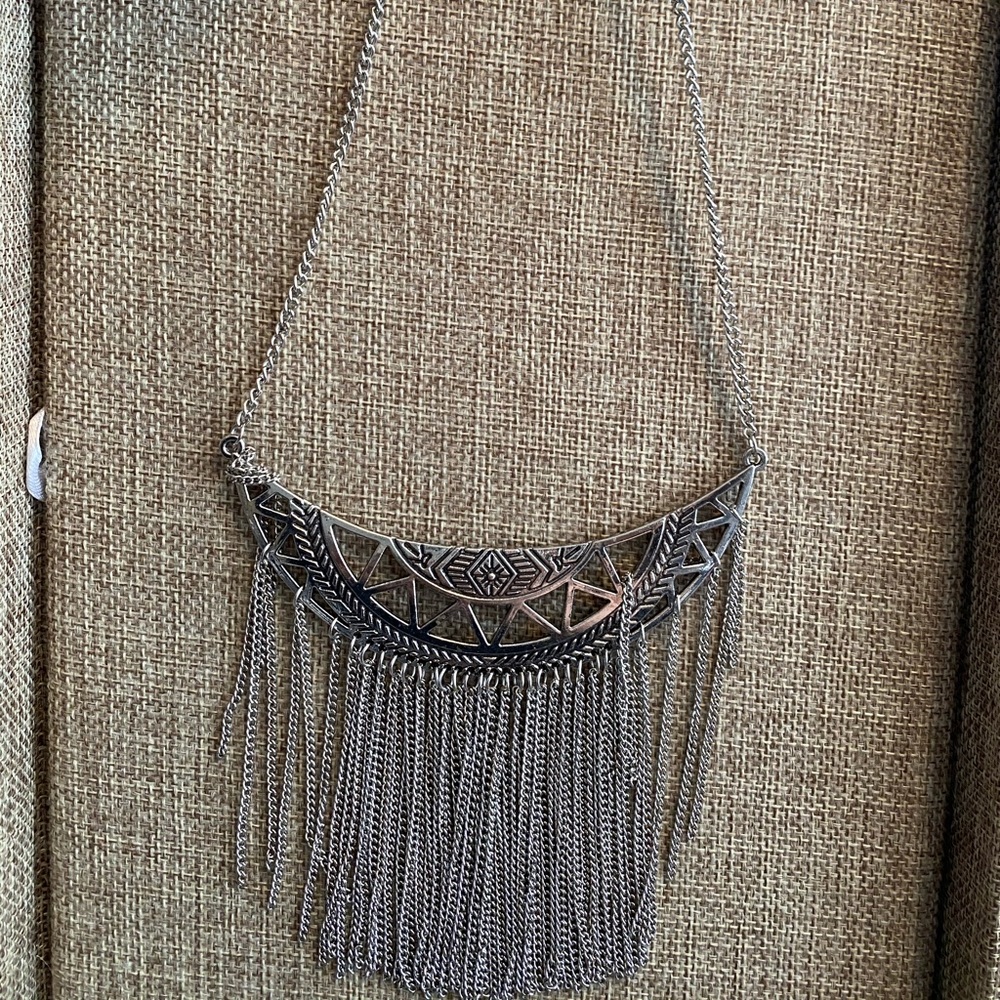 Statement necklace silver antique
